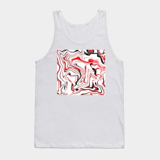 White Red and Black Marble Tank Top